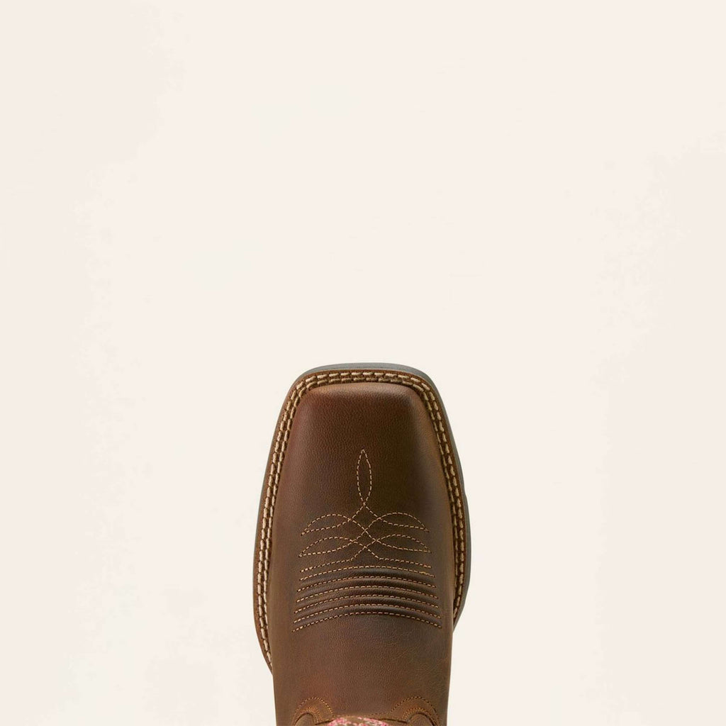 Ariat Stivali Western Round Up Wide Square Toe Sassy Brown