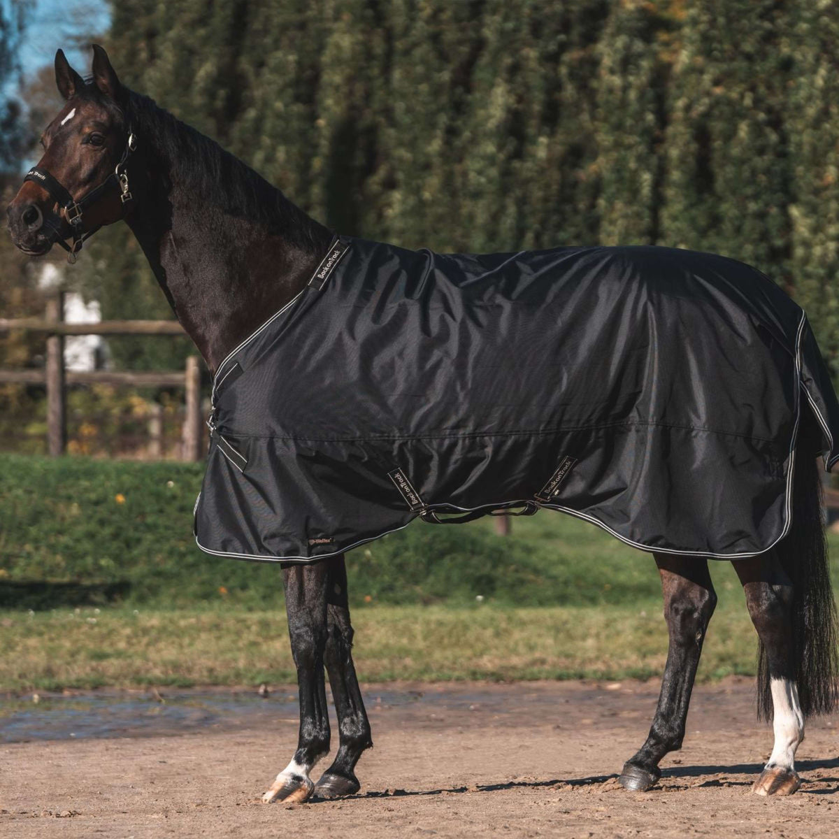Back on Track Coperta da esterno Obsidian 150g con collo staccabile Nero