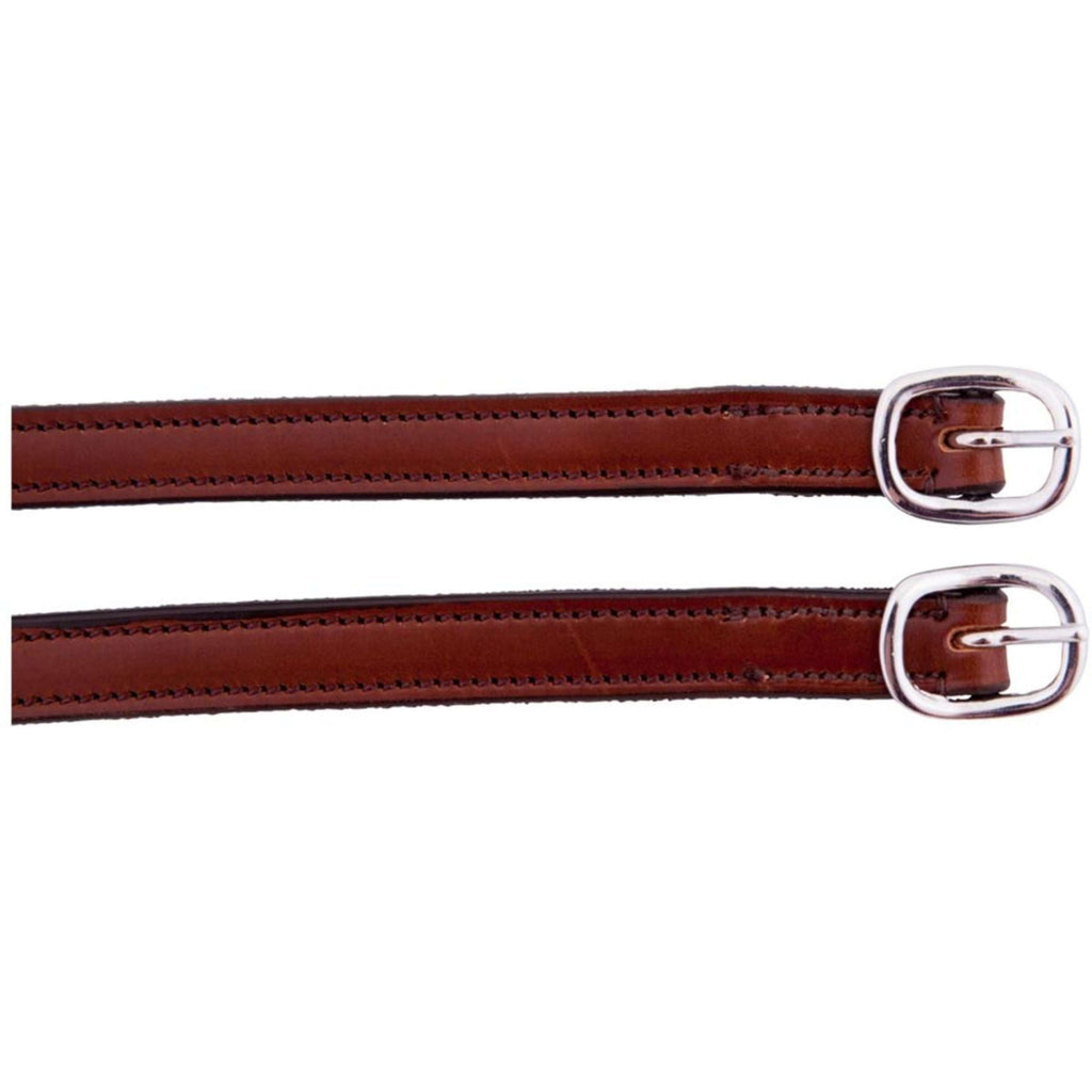 BR Cinghie per speroni Fibbia in Acciaio Inox Foderata in Pelle Tobacco