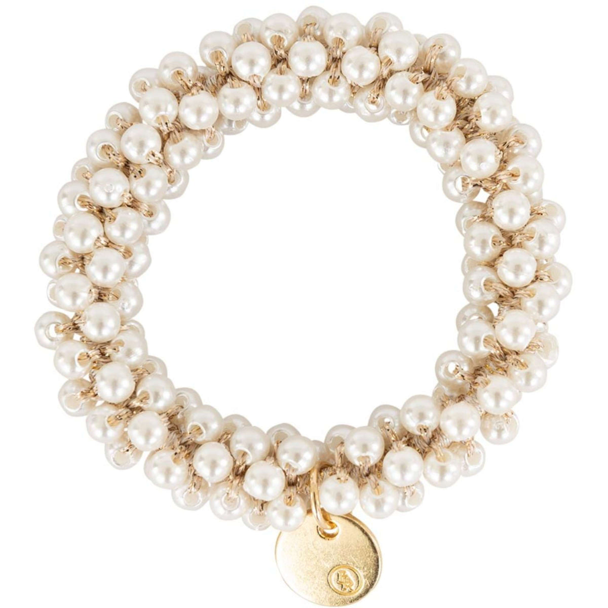BR Elastico per Capelli Beads kit/2 White Pearl