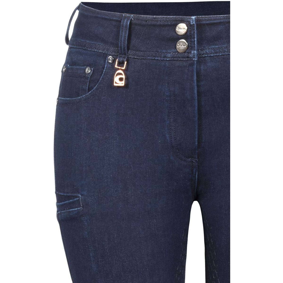 Cavallo Pantaloni da Equitazione Cavalcoline Full Grip Denim blu