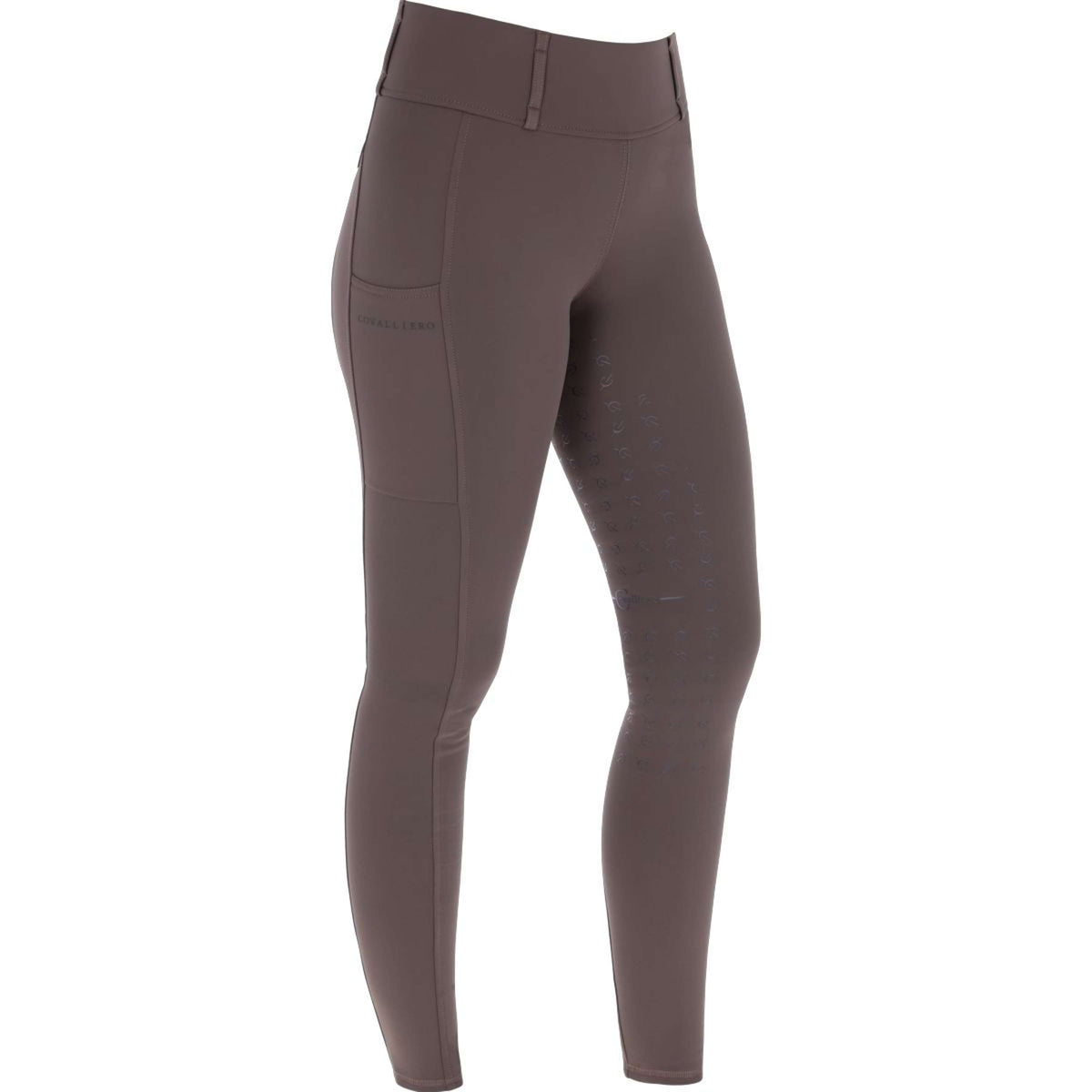Covalliero Leggings da Equitazione AW24 Full Grip Caffè