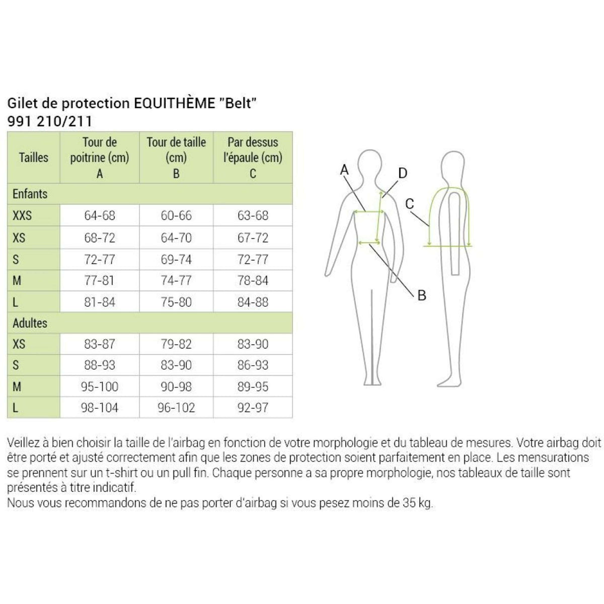 EQUITHÈME Corpetto di protezione Belt Nero