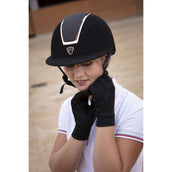 EQUITHÈME Casco da equitazione Glint Lamé Nero/Oro rosa