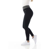 EQUITHÈME Leggings da Equitazione Tea Pull-On Nero/cachi