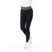 EQUITHÈME Leggings da Equitazione Tea Pull-On Nero/cachi