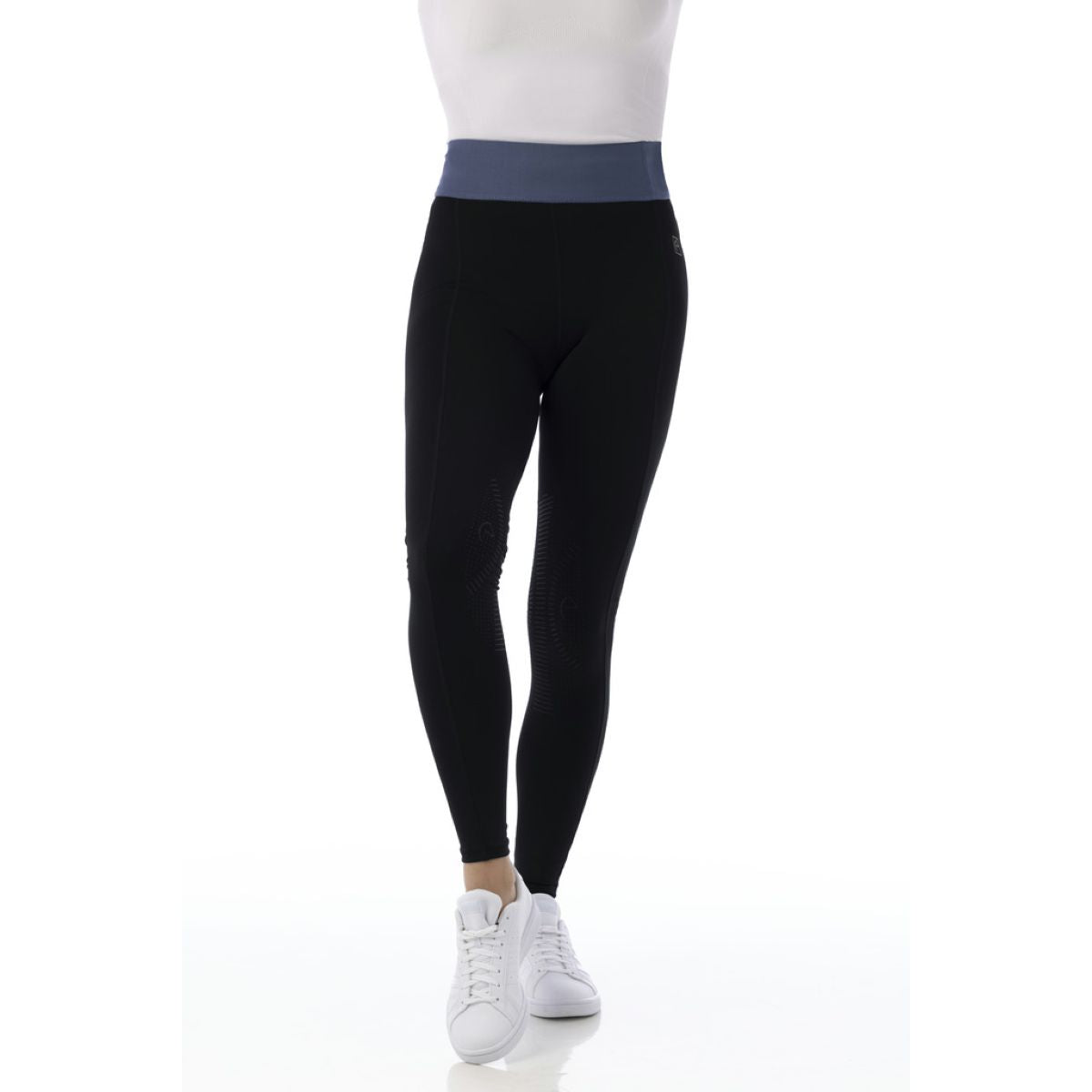EQUITHÈME Leggings da Equitazione Tea Pull-On Nero/Jeans