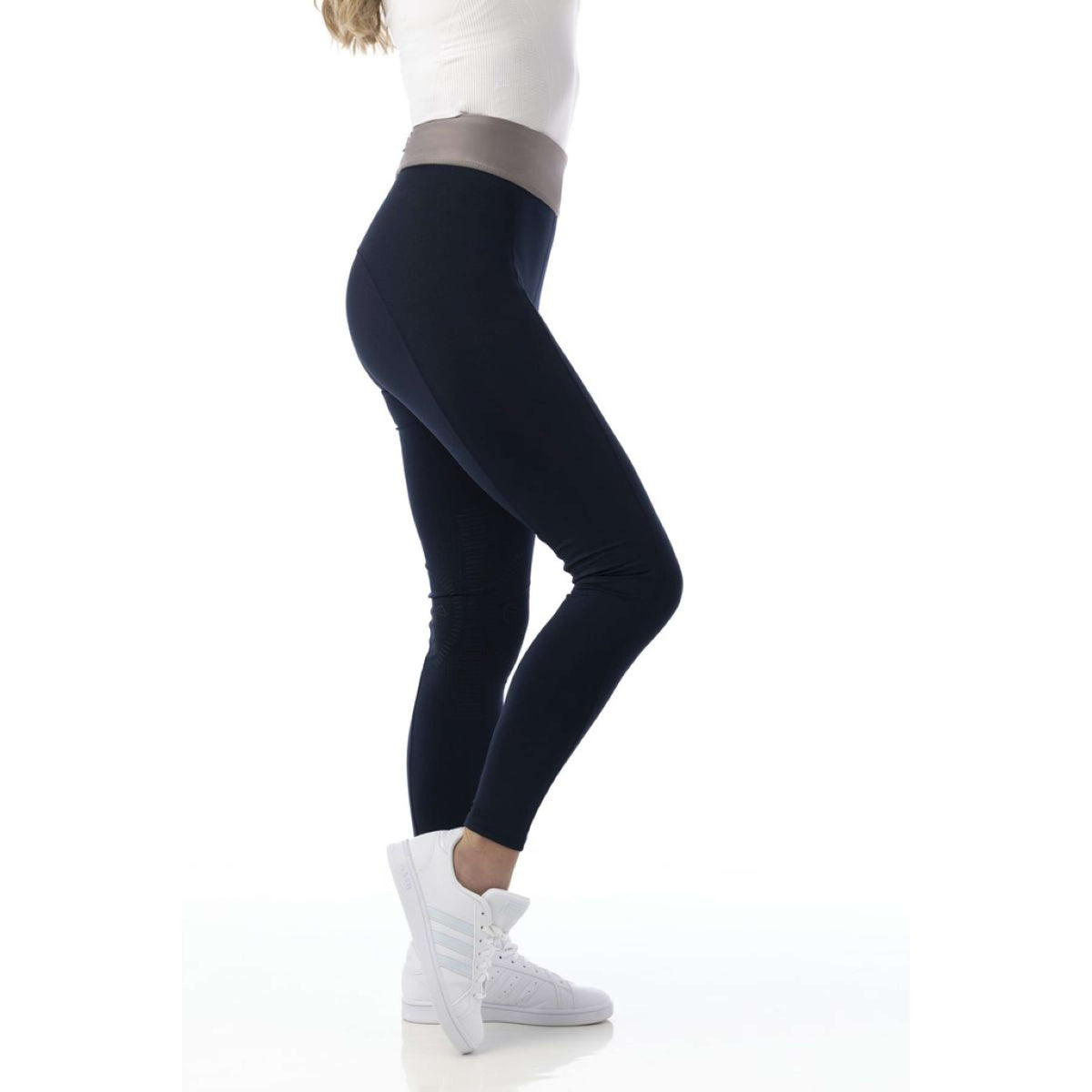 EQUITHÈME Leggings da Equitazione Tea Pull-On Blu navy/grigio