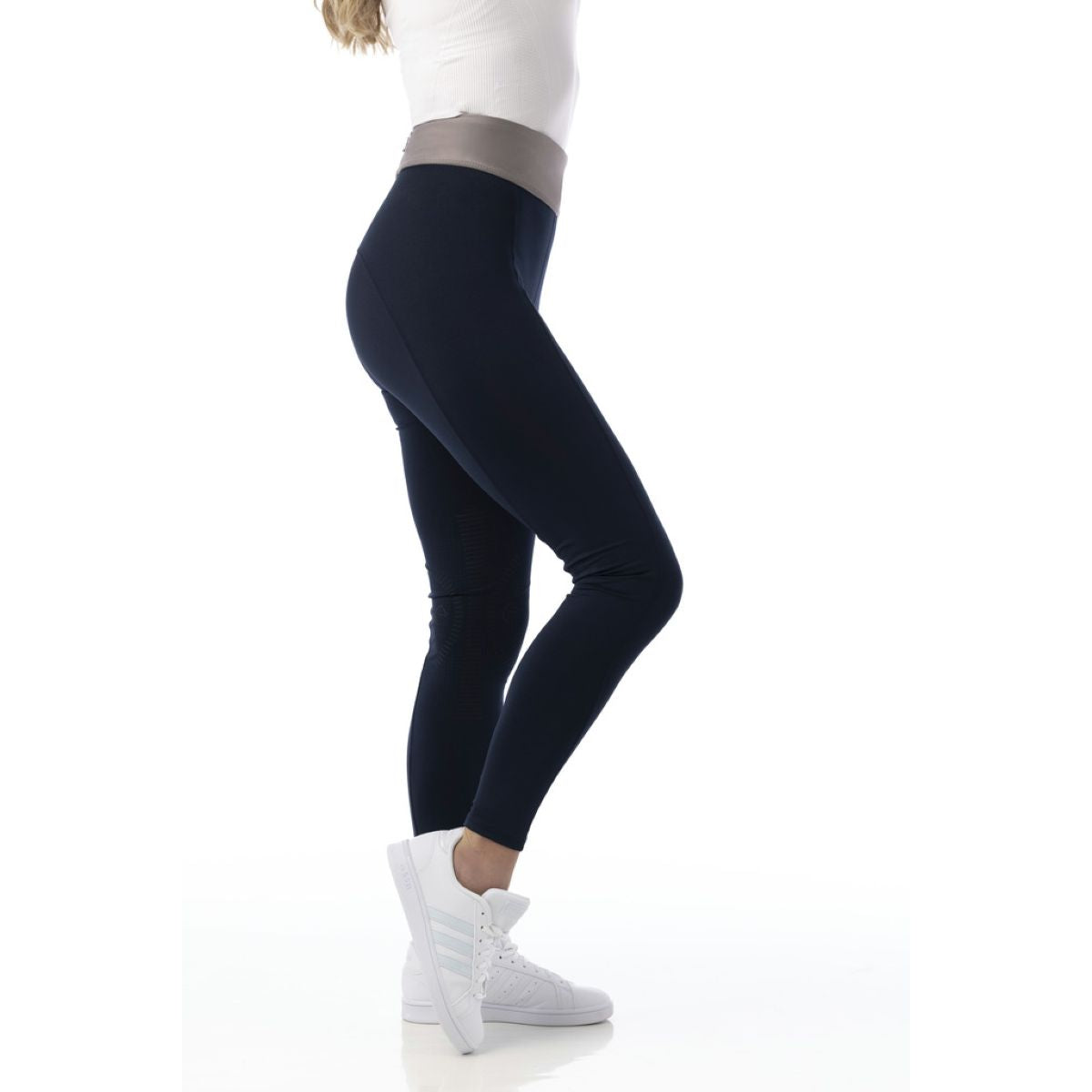 EQUITHÈME Leggings da Equitazione Tea Pull-On Blu navy/grigio