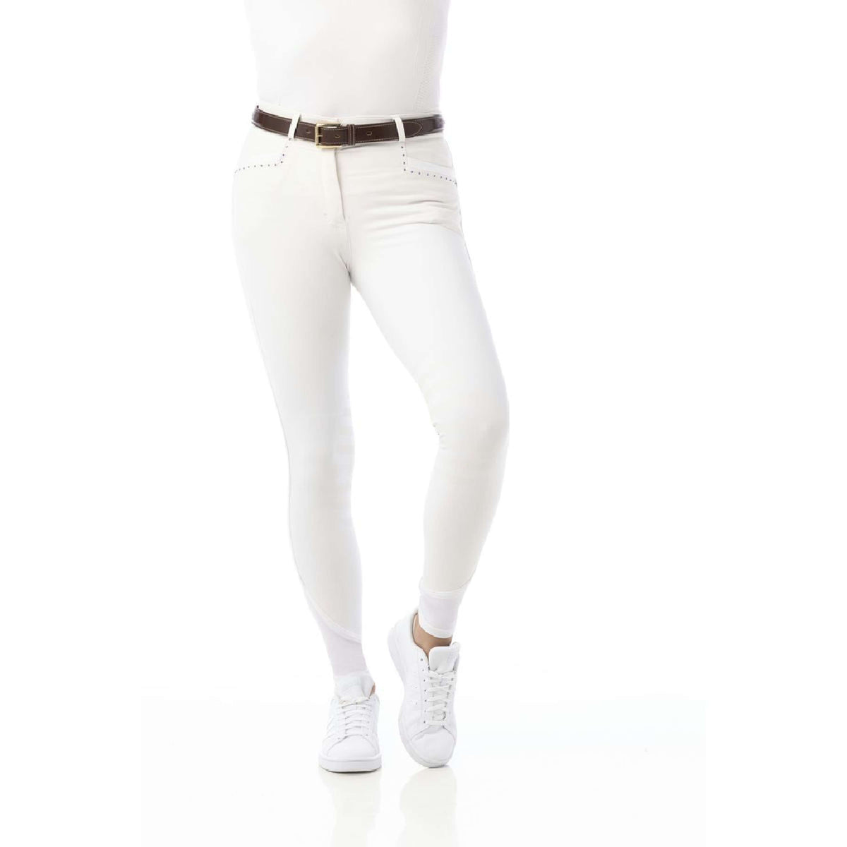 EQUITHÈME Pantaloni da Equitazione Safir Bianco/Blu