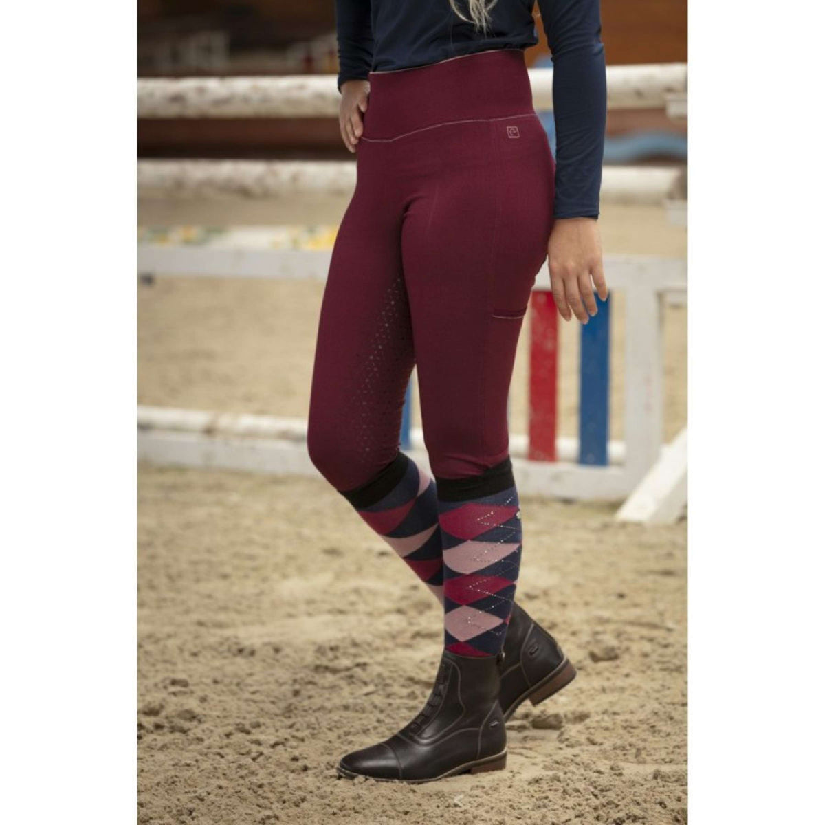 EQUITHÈME Leggings da Equitazione Lyly Rosso scuro
