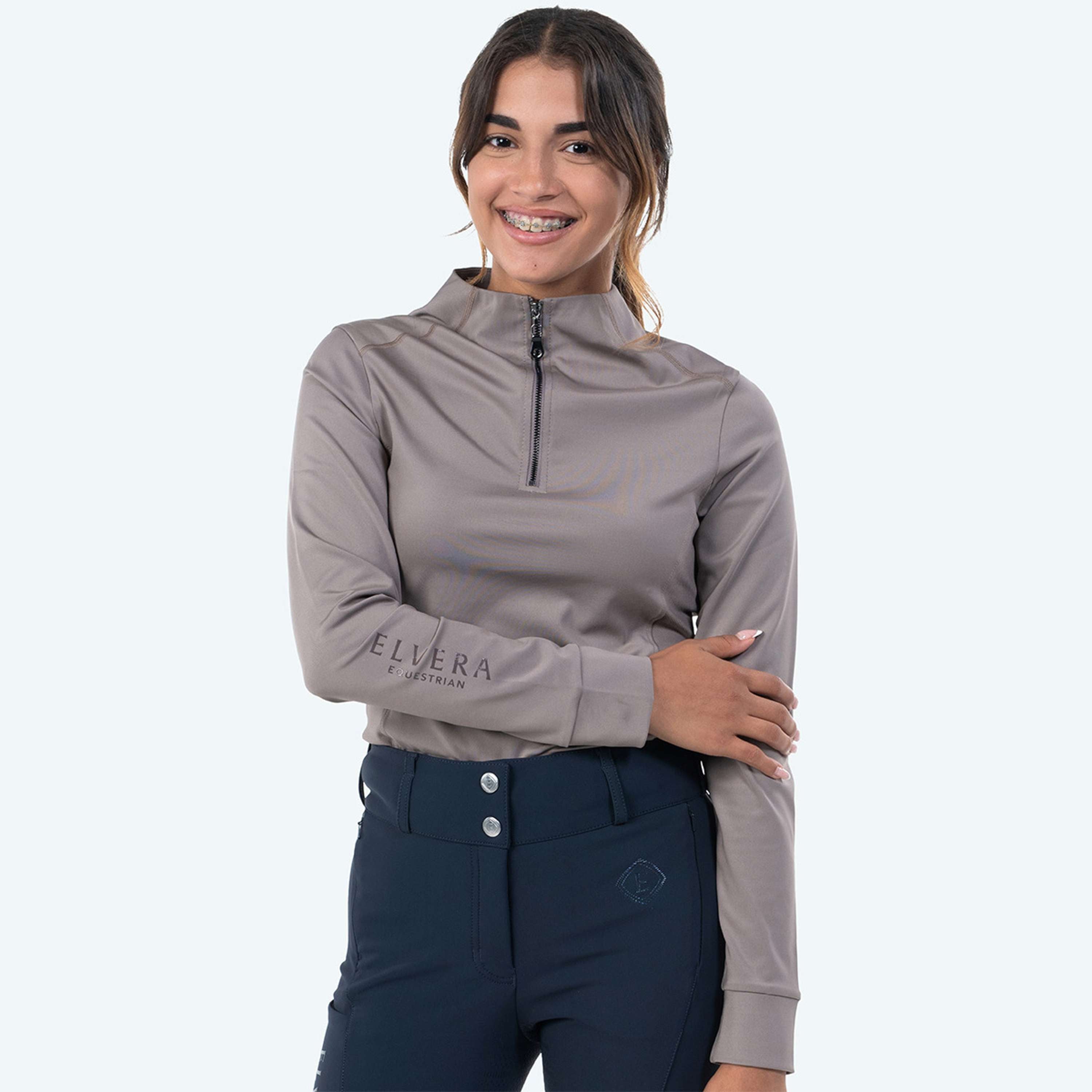 Elvera Equestrian Maglia da allenamento EEMexa Manica Lunga Walnuss