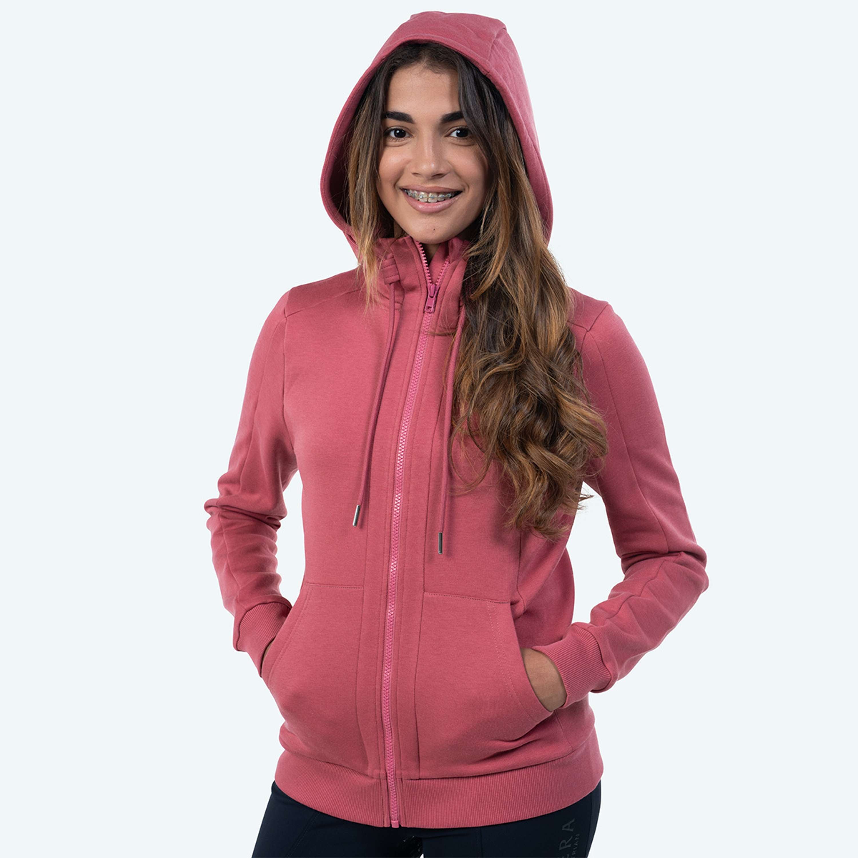 Elvera Equestrian Felpa con cappuccio e zip EEValera Mauve Wood