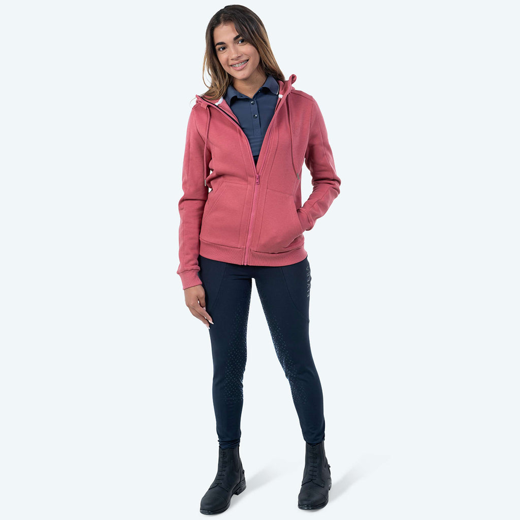 Elvera Equestrian Felpa con cappuccio e zip EEValera Mauve Wood