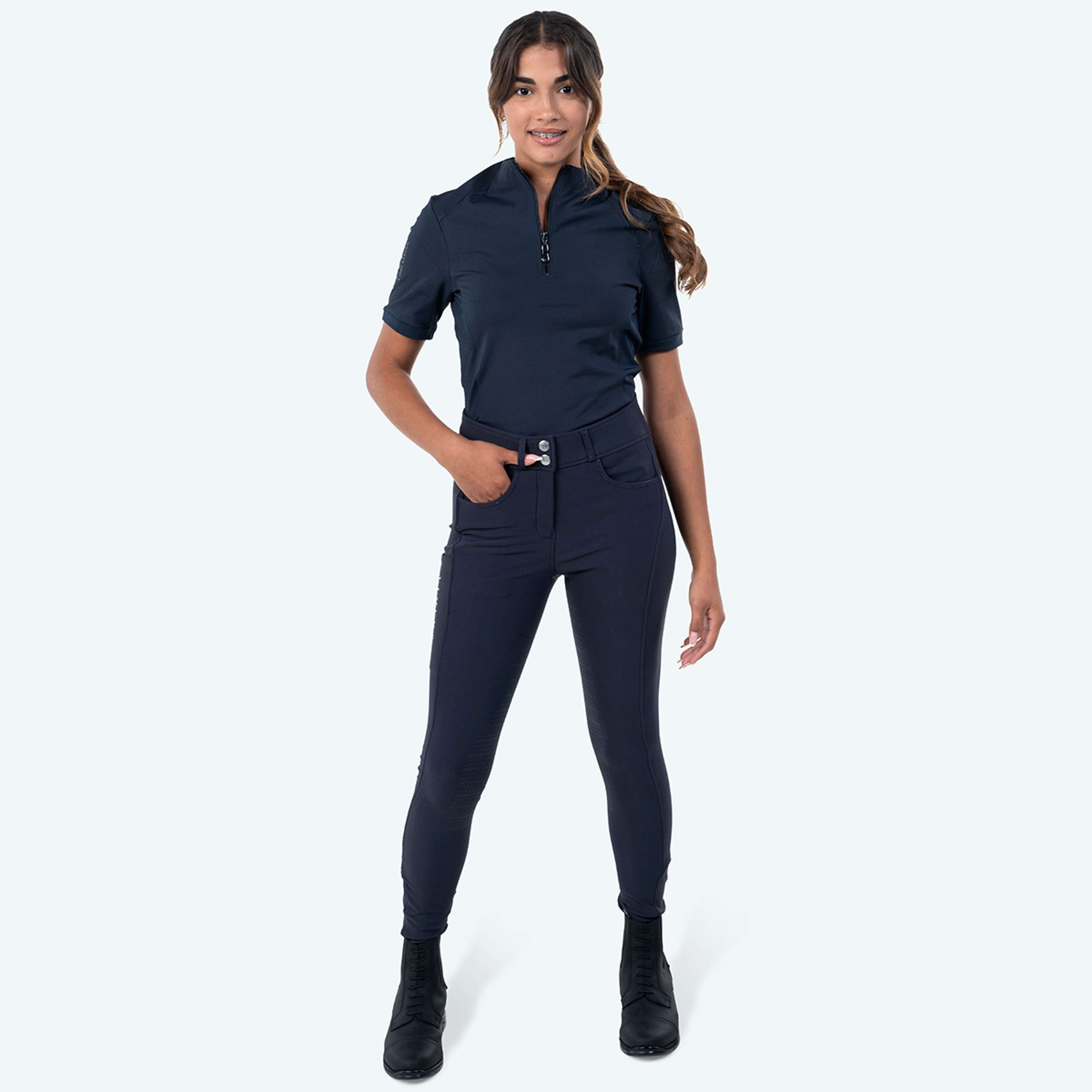 Elvera Equestrian Pantaloni da Equitazione Performance Bling Kings Navy