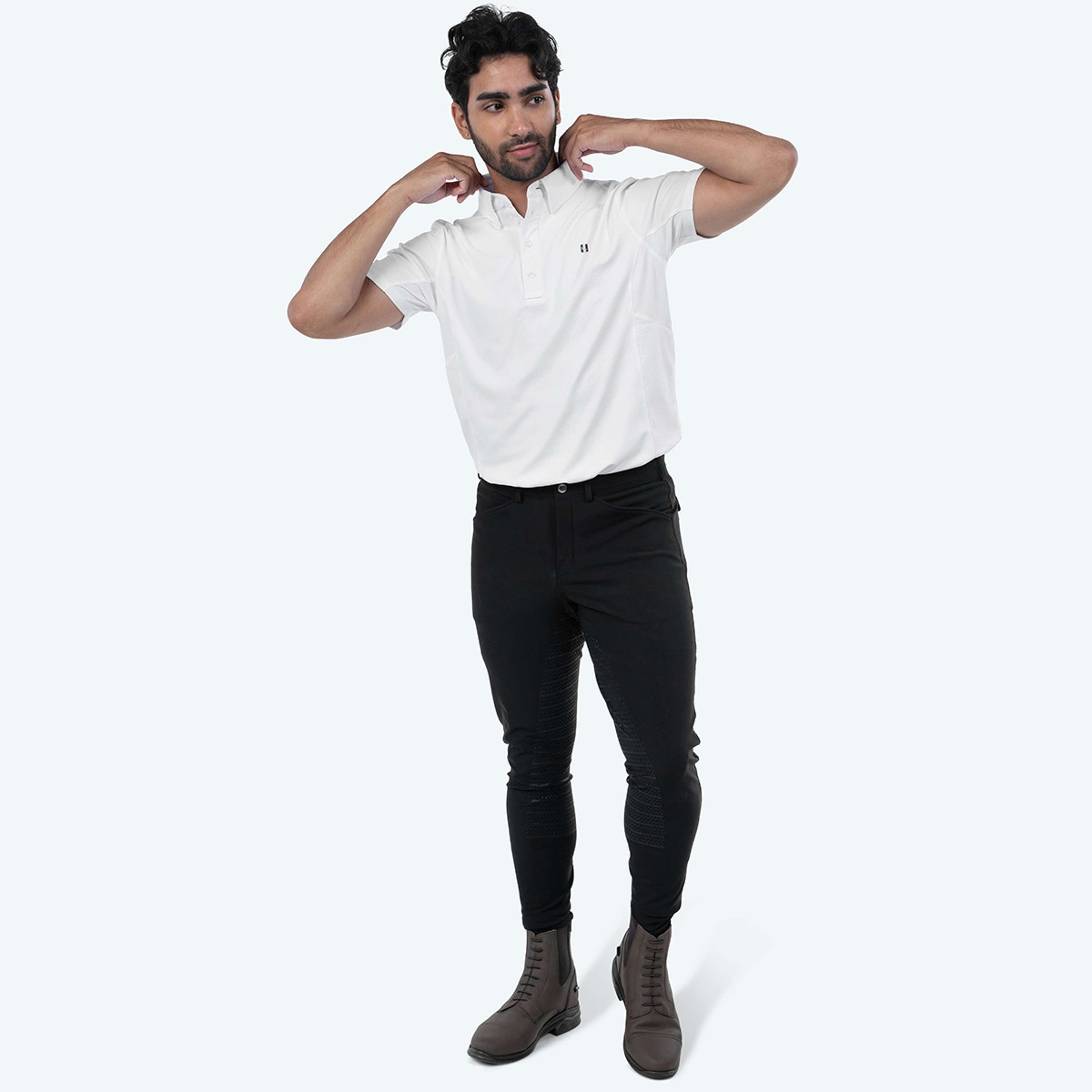Elvera Equestrian Pantaloni da Equitazione Dual Core Pro Uomini Nero