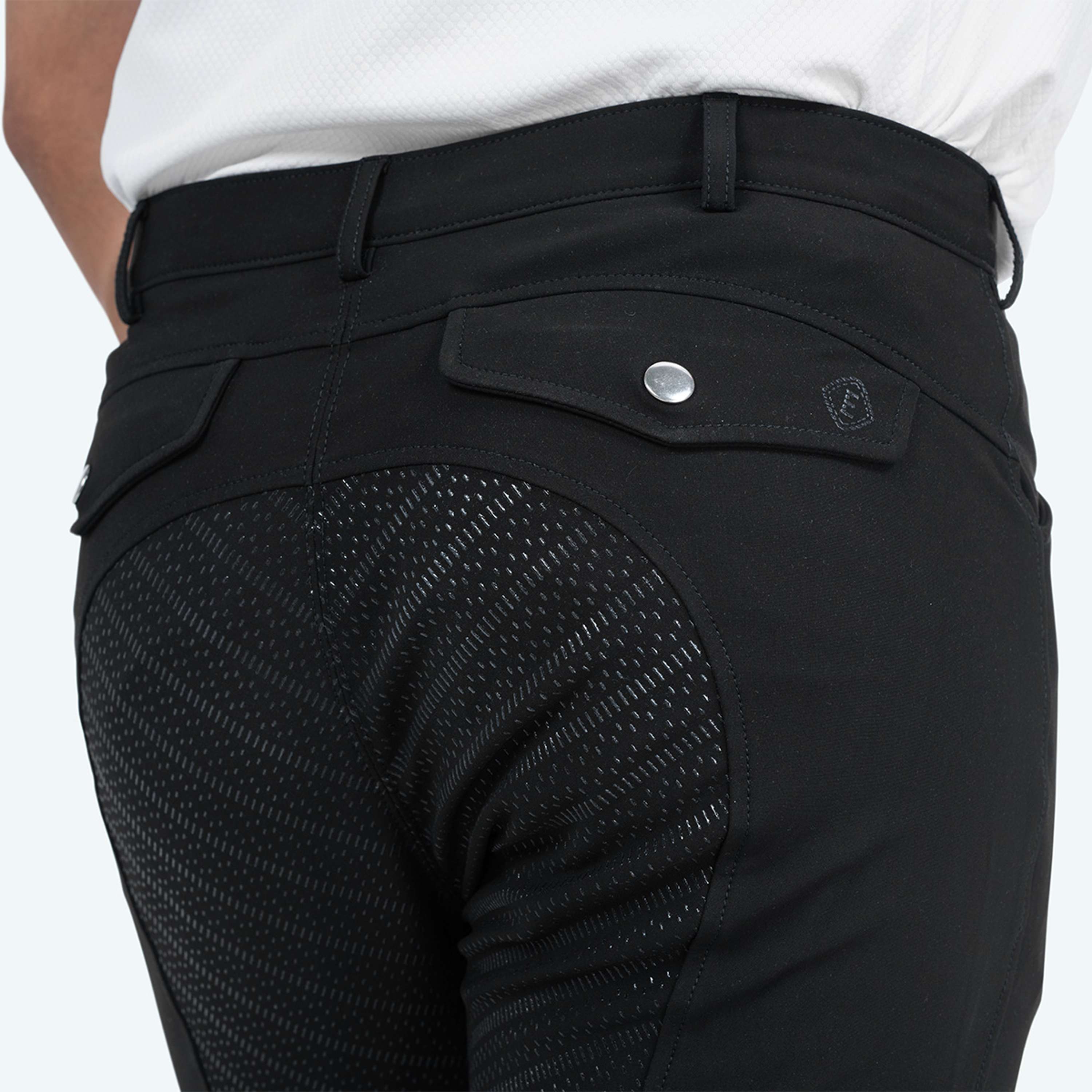 Elvera Equestrian Pantaloni da Equitazione Dual Core Pro Uomini Nero