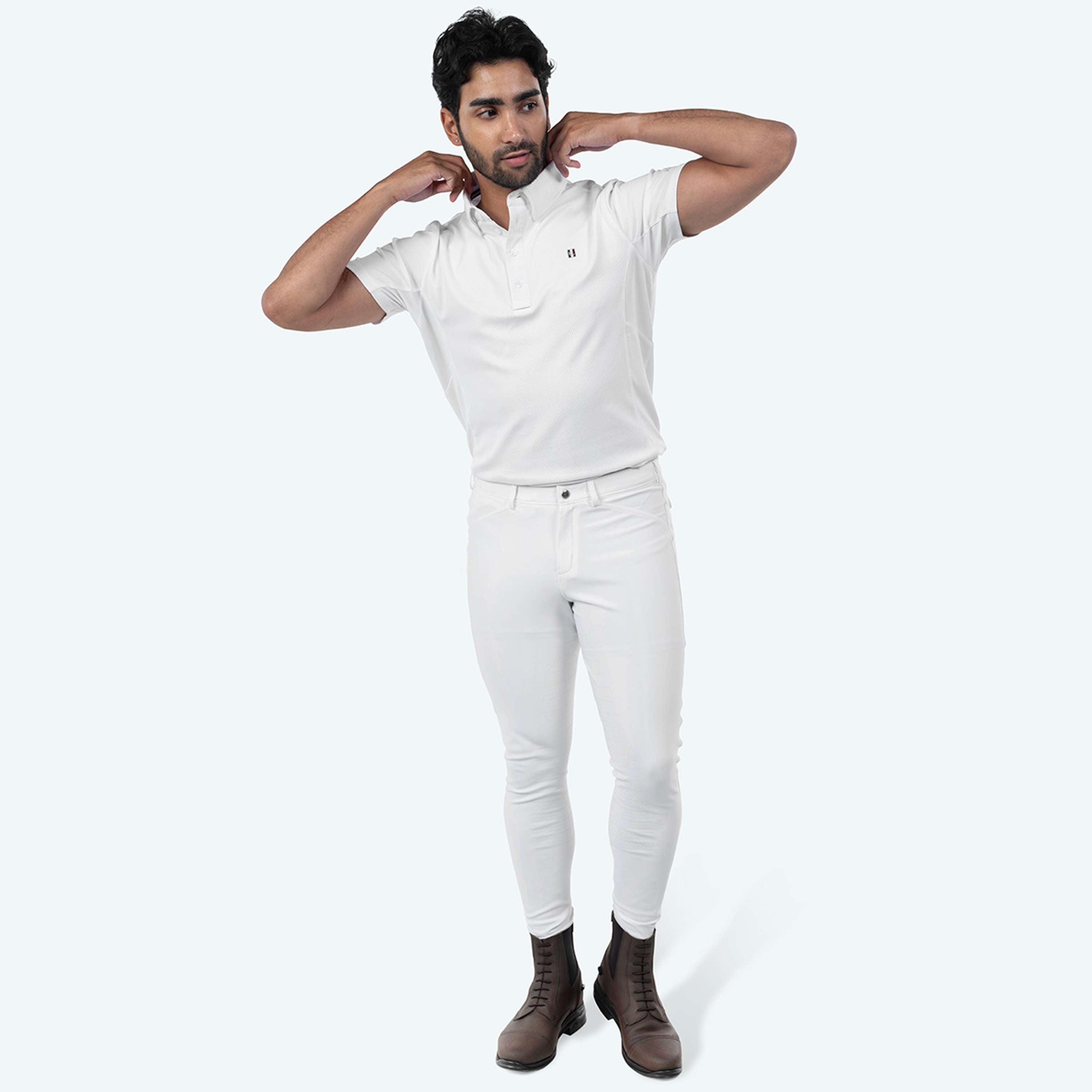 Elvera Equestrian Pantaloni da Equitazione Sensitive Pro Uomini Bianco