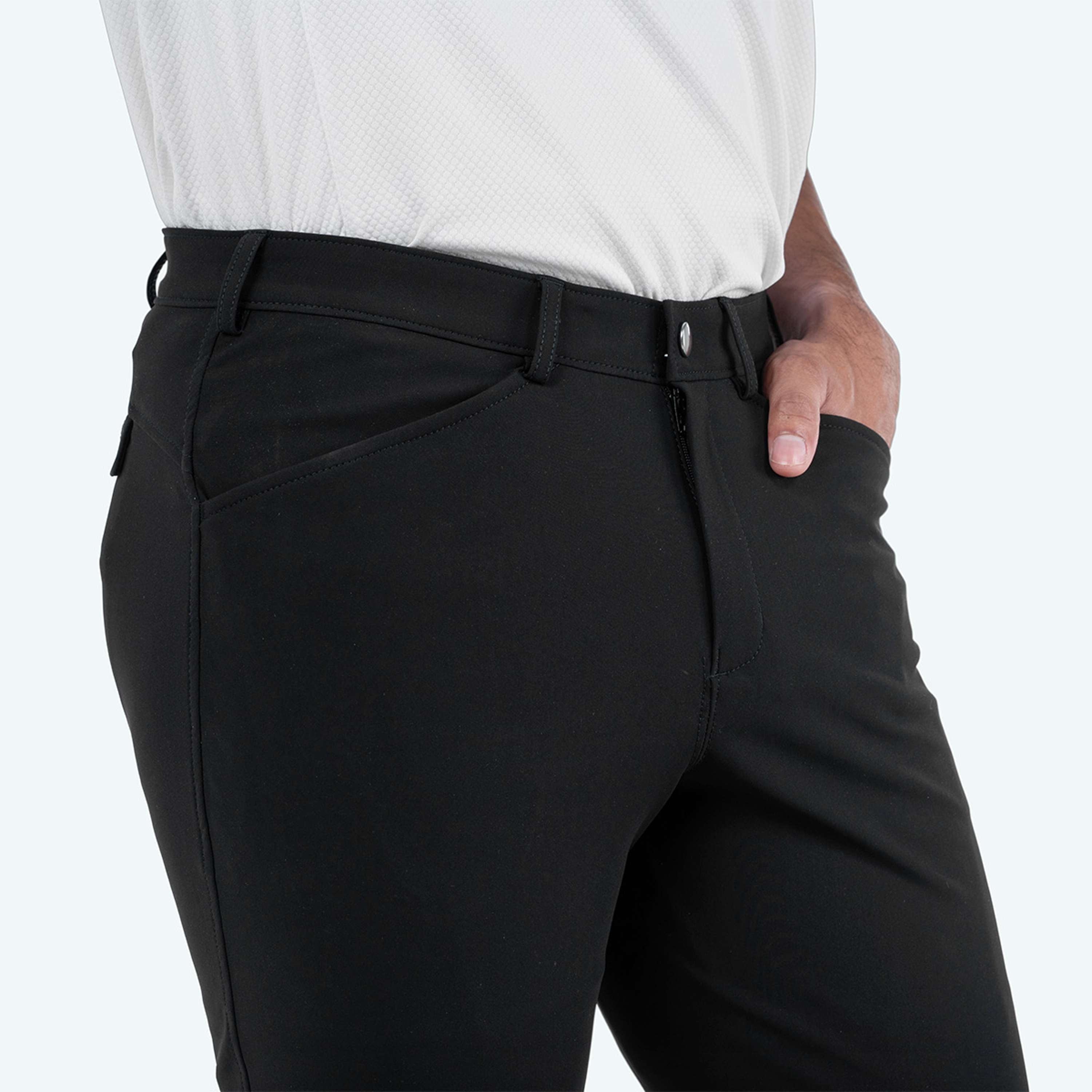 Elvera Equestrian Pantaloni da Equitazione Dual Core Pro Half Seat Uomini Nero
