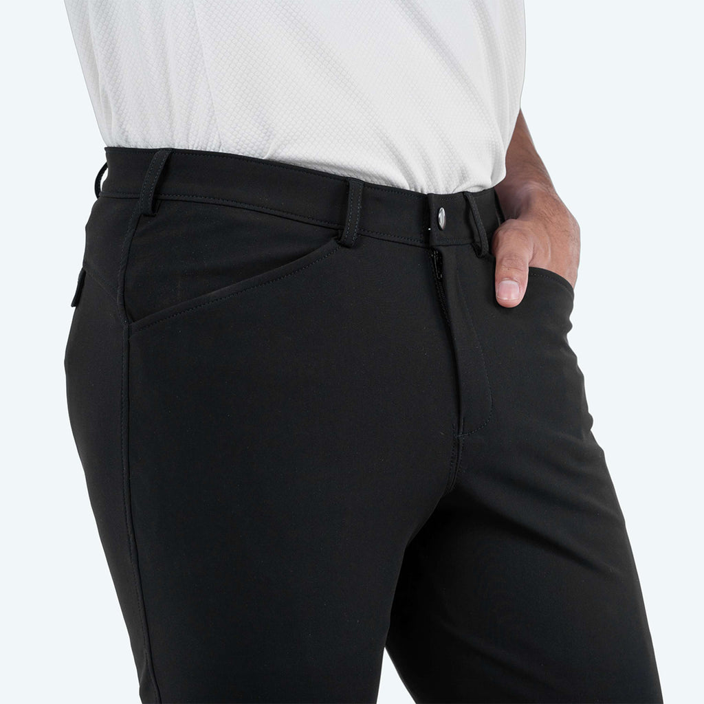 Elvera Equestrian Pantaloni da Equitazione Dual Core Pro Half Seat Uomini Nero
