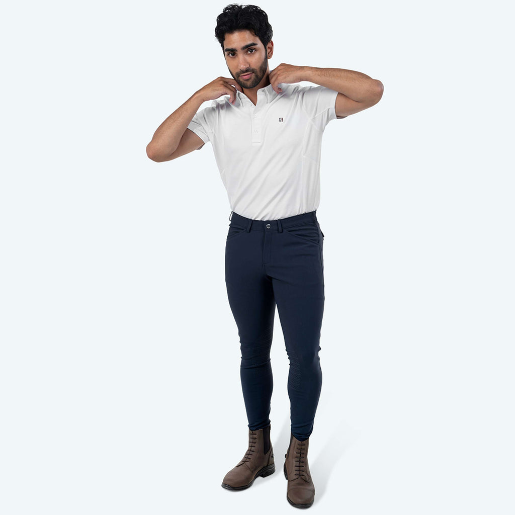 Elvera Equestrian Pantaloni da Equitazione Dual Core Pro Half Seat Uomini Salute
