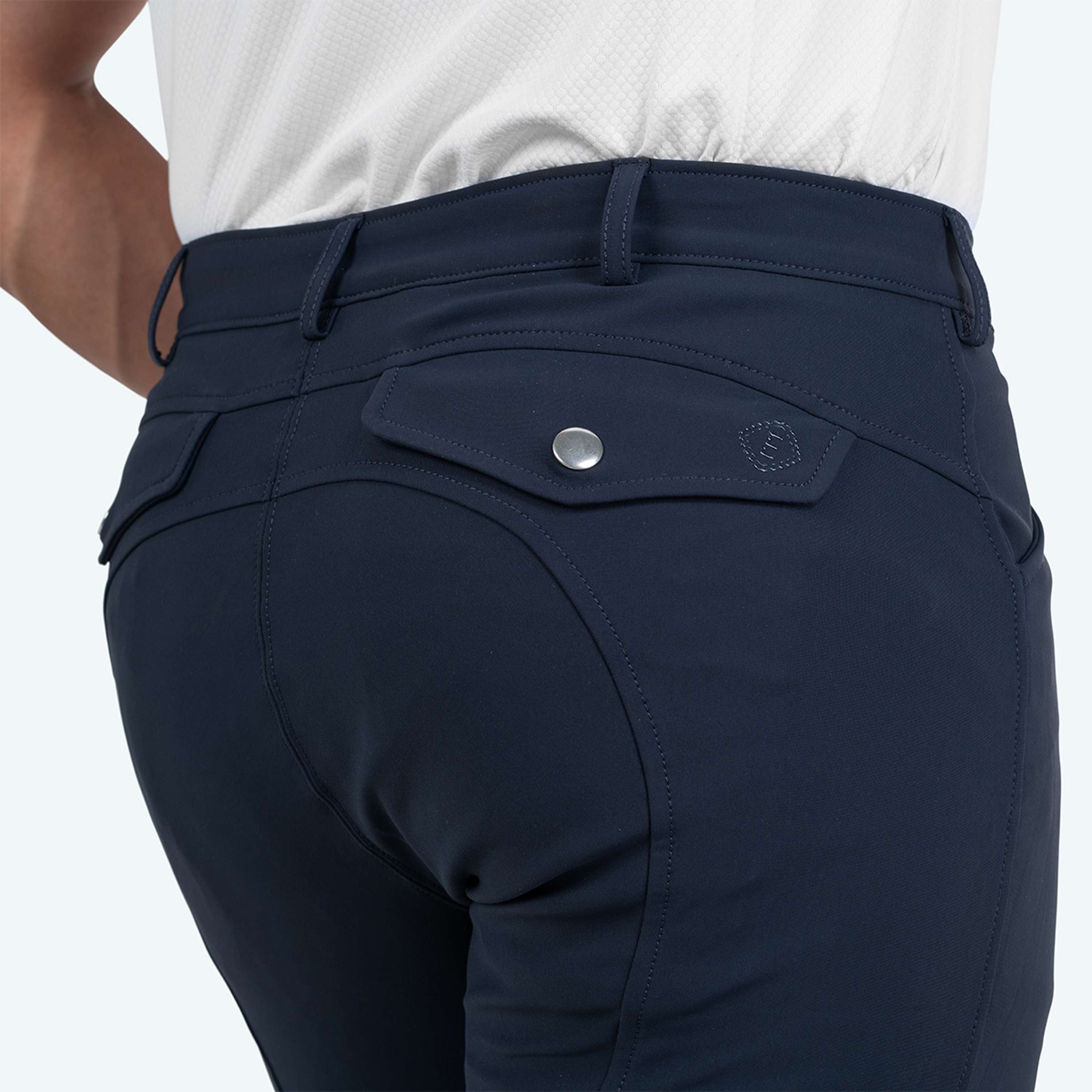 Elvera Equestrian Pantaloni da Equitazione Dual Core Pro Half Seat Uomini Salute
