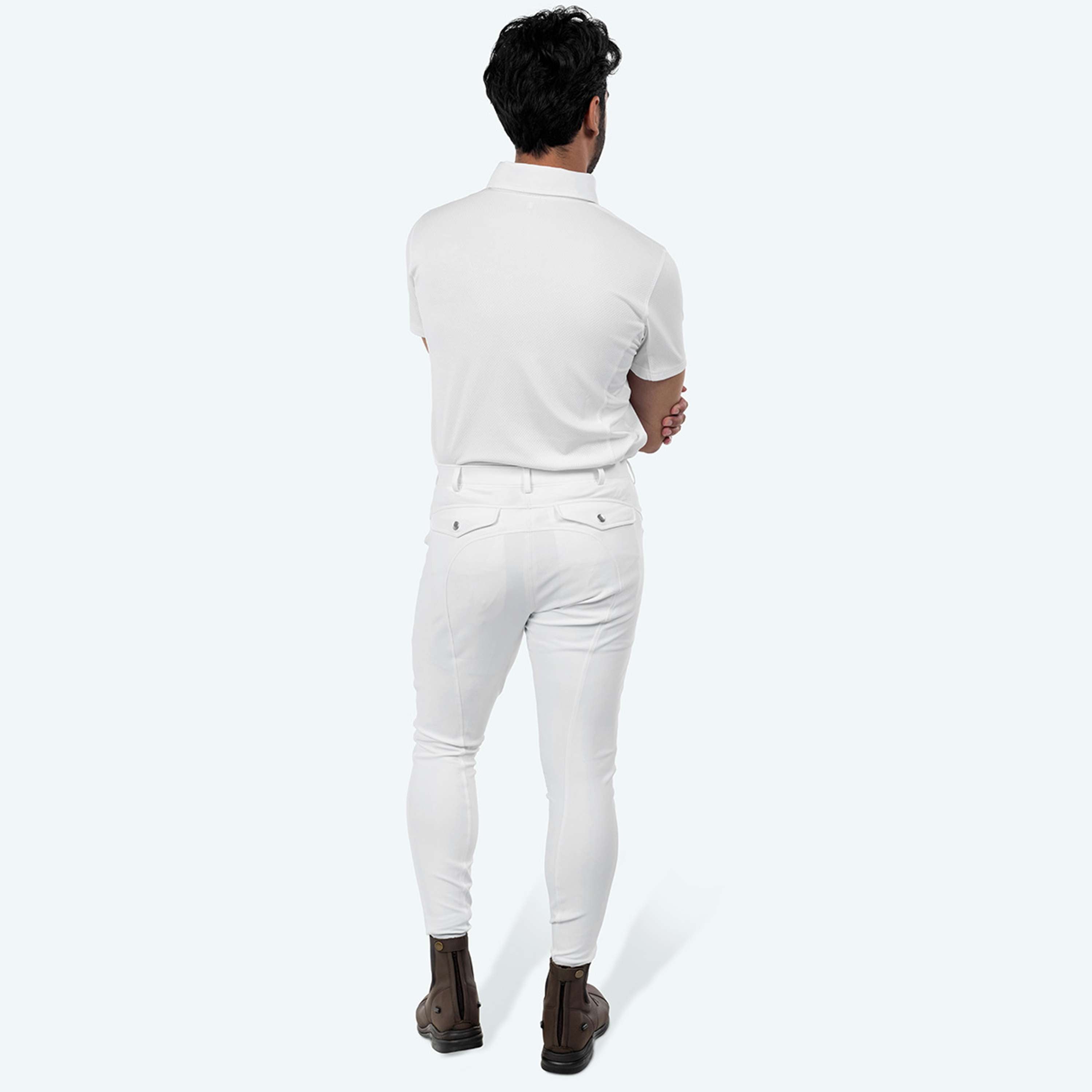 Elvera Equestrian Pantaloni da Equitazione Sensitive Pro Half Seat Uomini Bianco