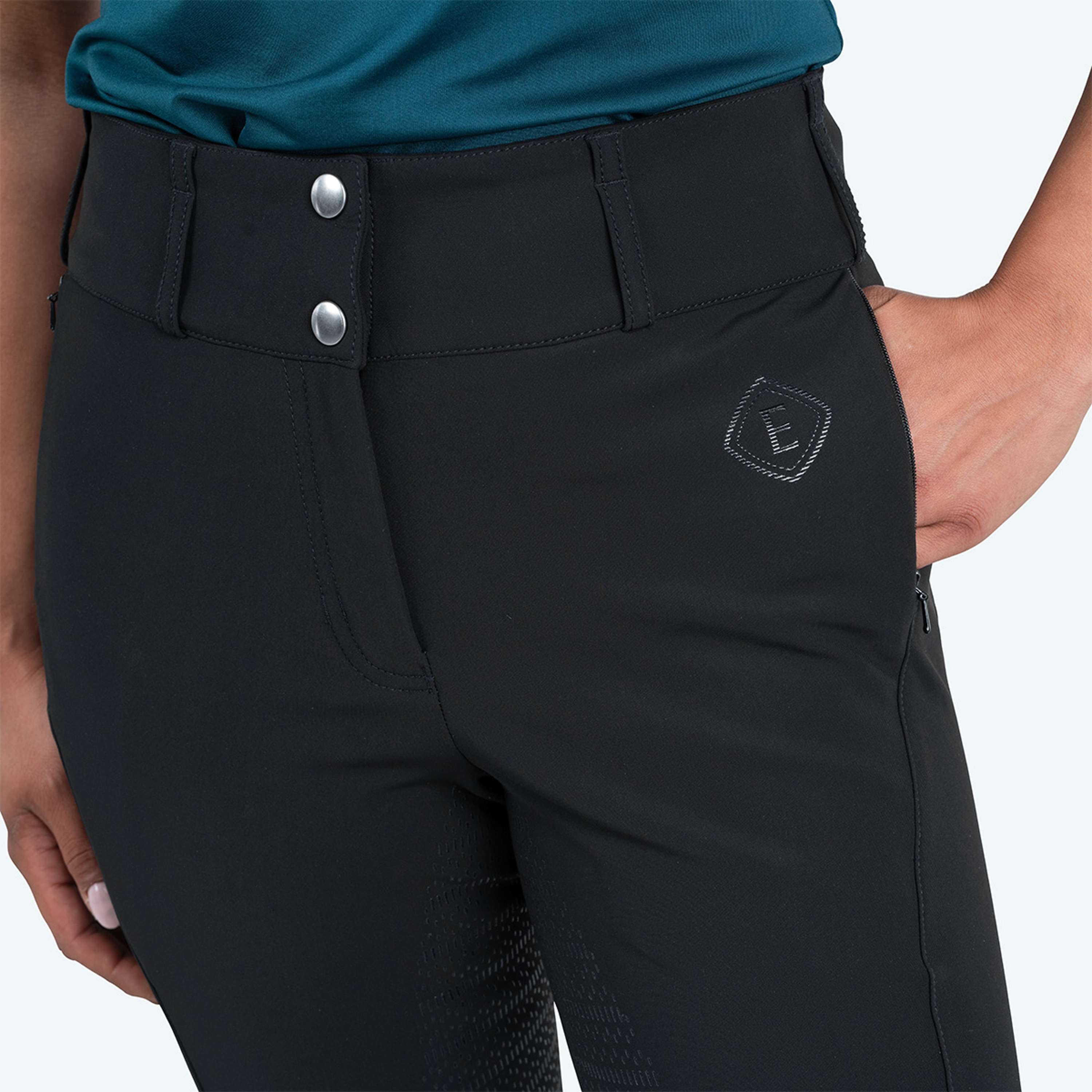 Elvera Equestrian Pantaloni da Equitazione Dual Core Pro Nero