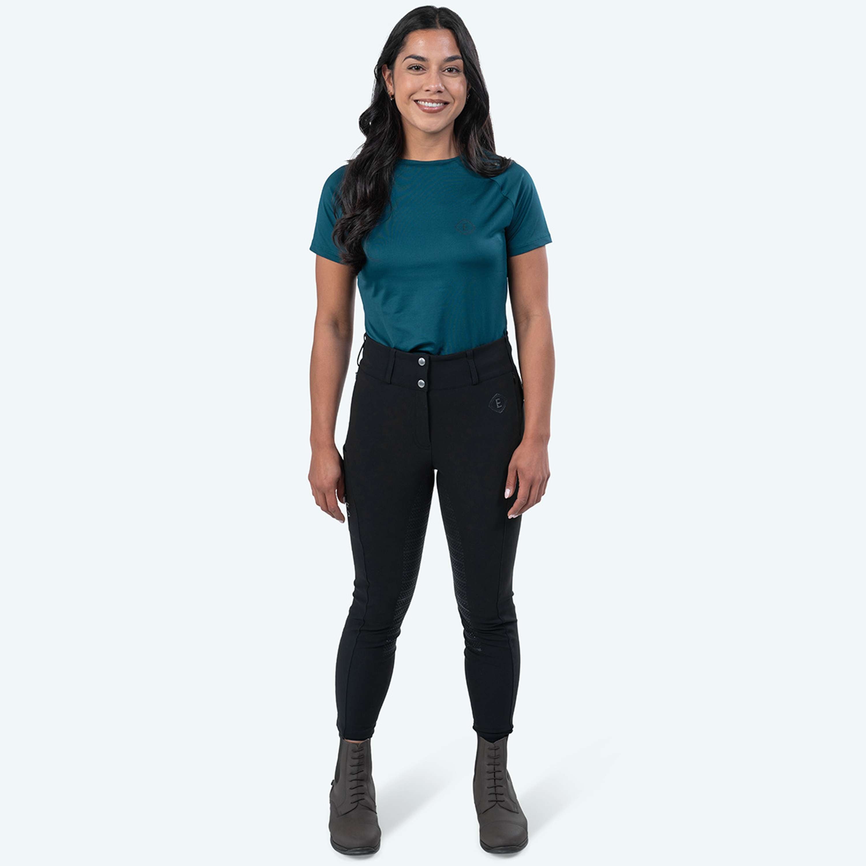 Elvera Equestrian Pantaloni da Equitazione Dual Core Pro Nero
