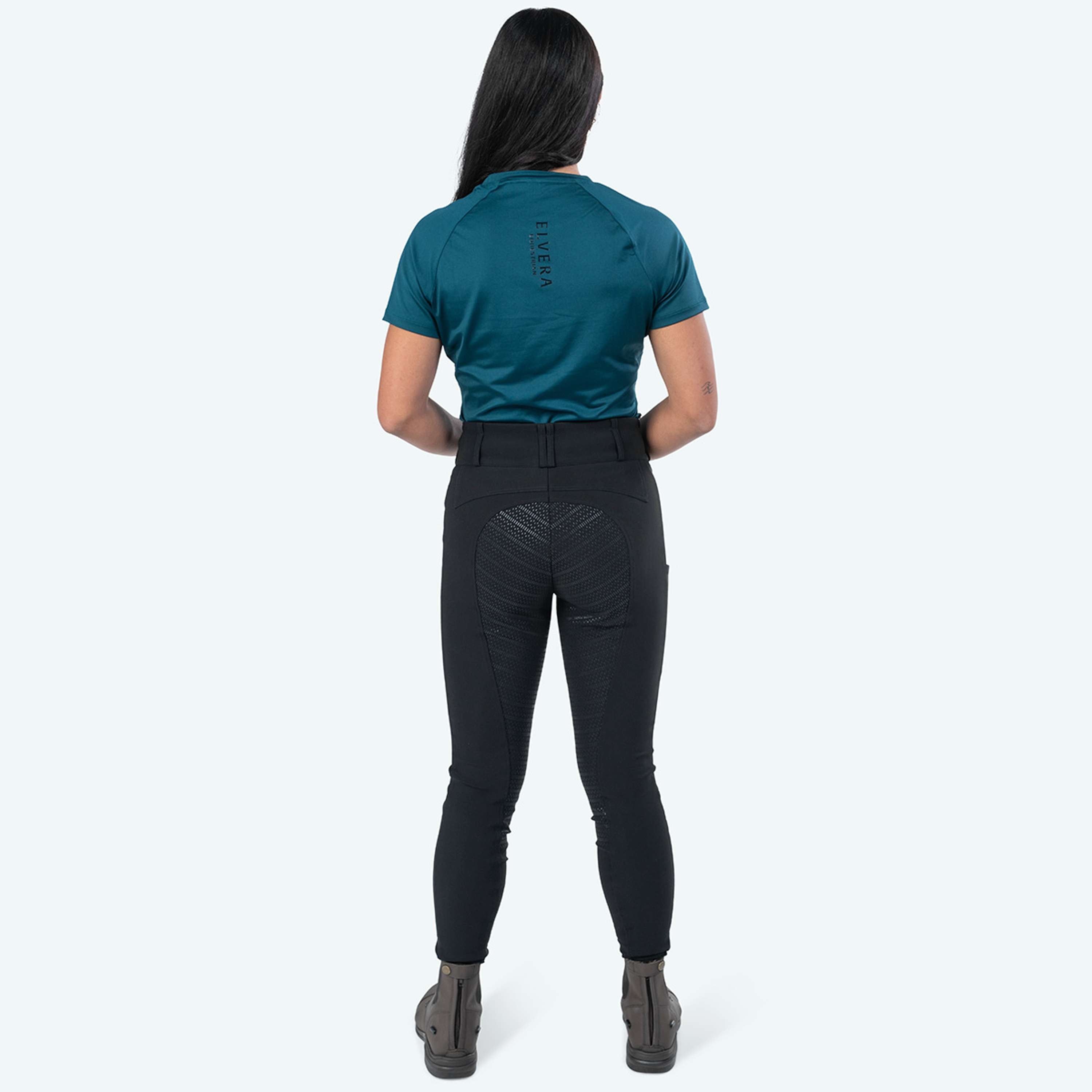 Elvera Equestrian Pantaloni da Equitazione Dual Core Pro Nero