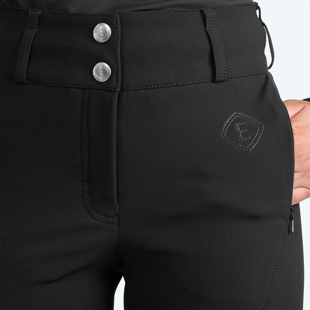 Elvera Equestrian Pantaloni da Equitazione Dual Core Pro Half Seat Nero