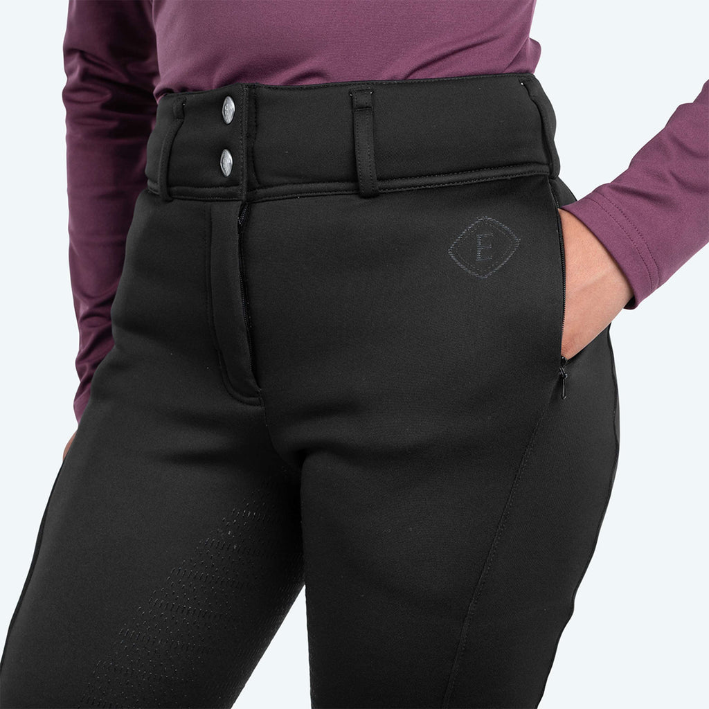 Elvera Equestrian Pantaloni da Equitazione Teddy Winter Pro Nero