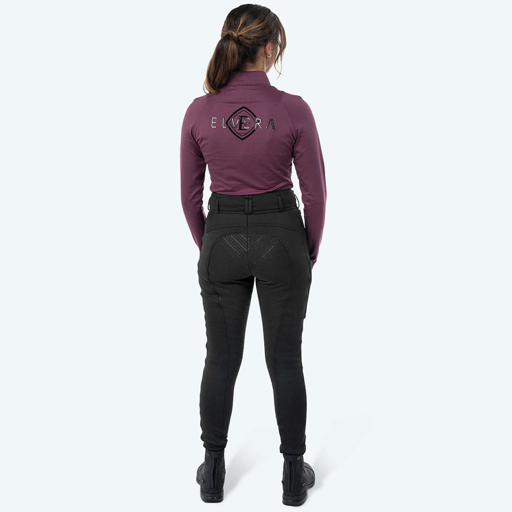 Elvera Equestrian Pantaloni da Equitazione Teddy Winter Pro Nero