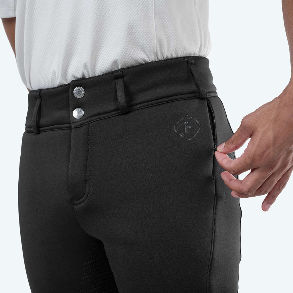 Elvera Equestrian Pantaloni da Equitazione Teddy Winter Pro Uomini Nero