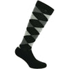 EQUITHÈME Calze da Equitazione Argyle Nero/Ecrù
