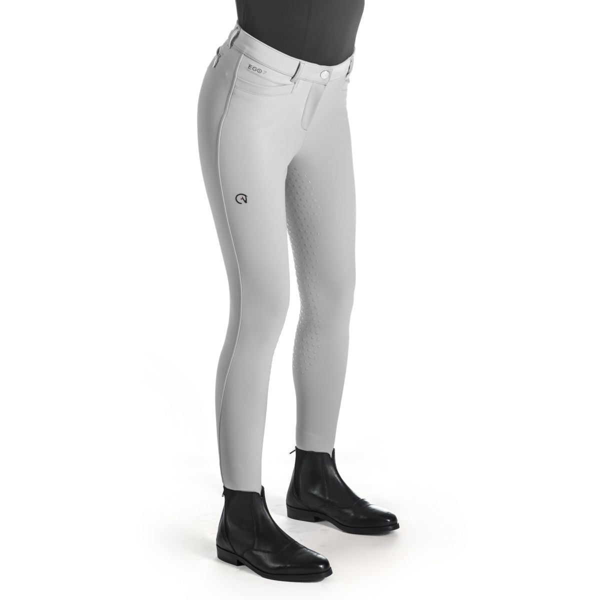 Ego7 Pantaloni da Equitazione Dressage FG Grigio ghiaccio