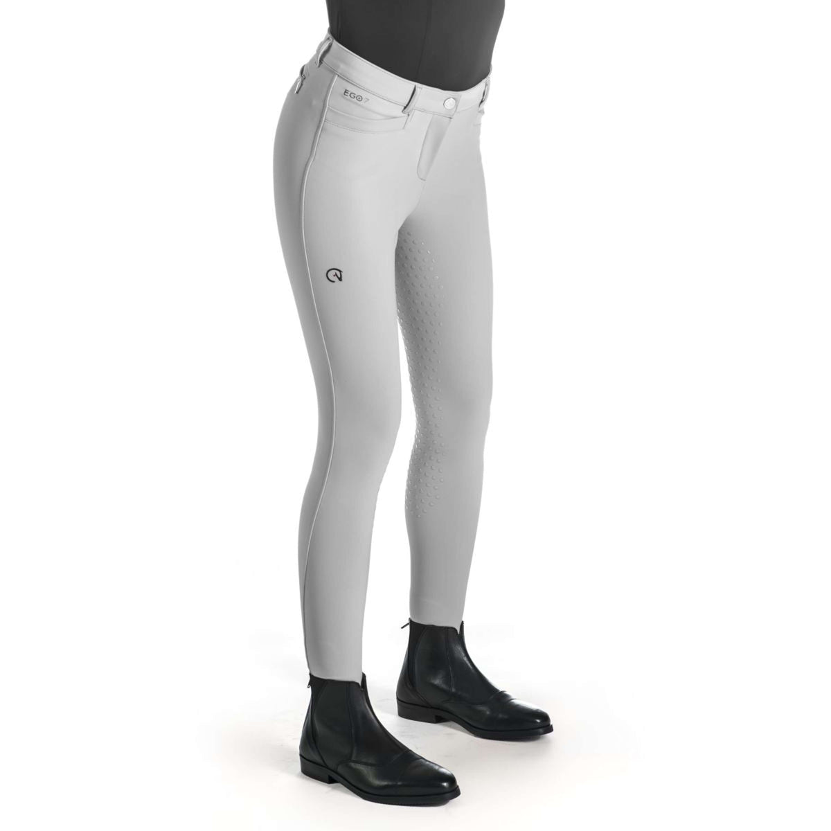 Ego7 Pantaloni da Equitazione Dressage FG Grigio ghiaccio
