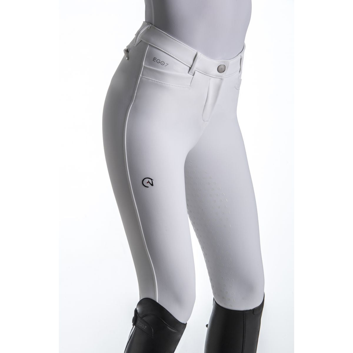 Ego7 Pantaloni da Equitazione Dressage FG Bianco