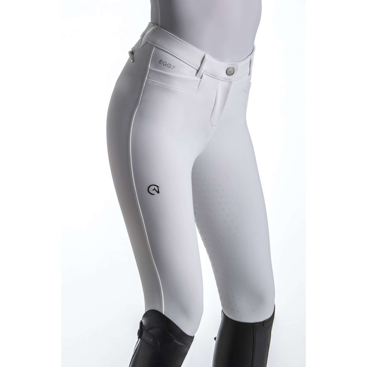 Ego7 Pantaloni da Equitazione Dressage FG Bianco