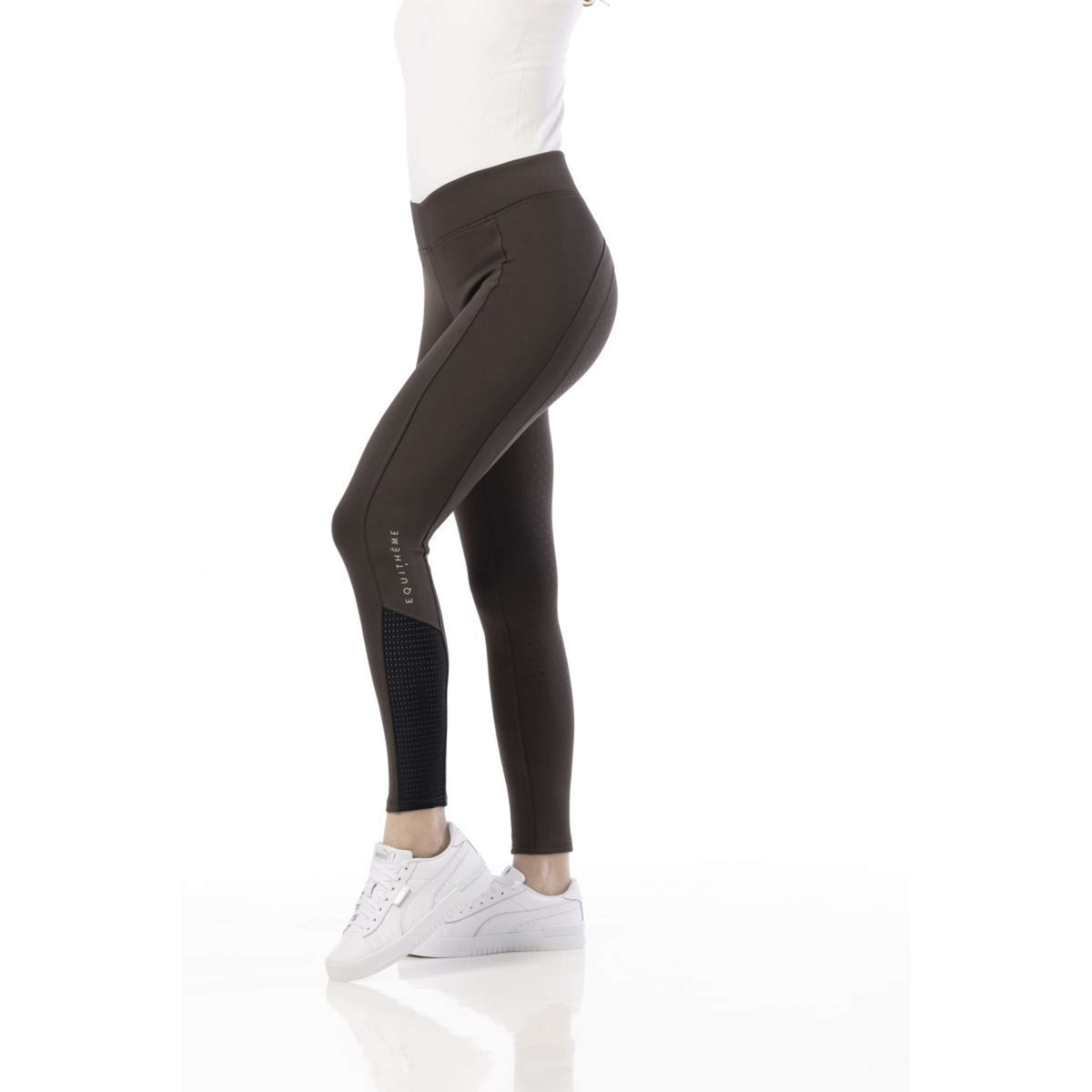 EQUITHÈME Leggings da Equitazione Brigitte Castagno