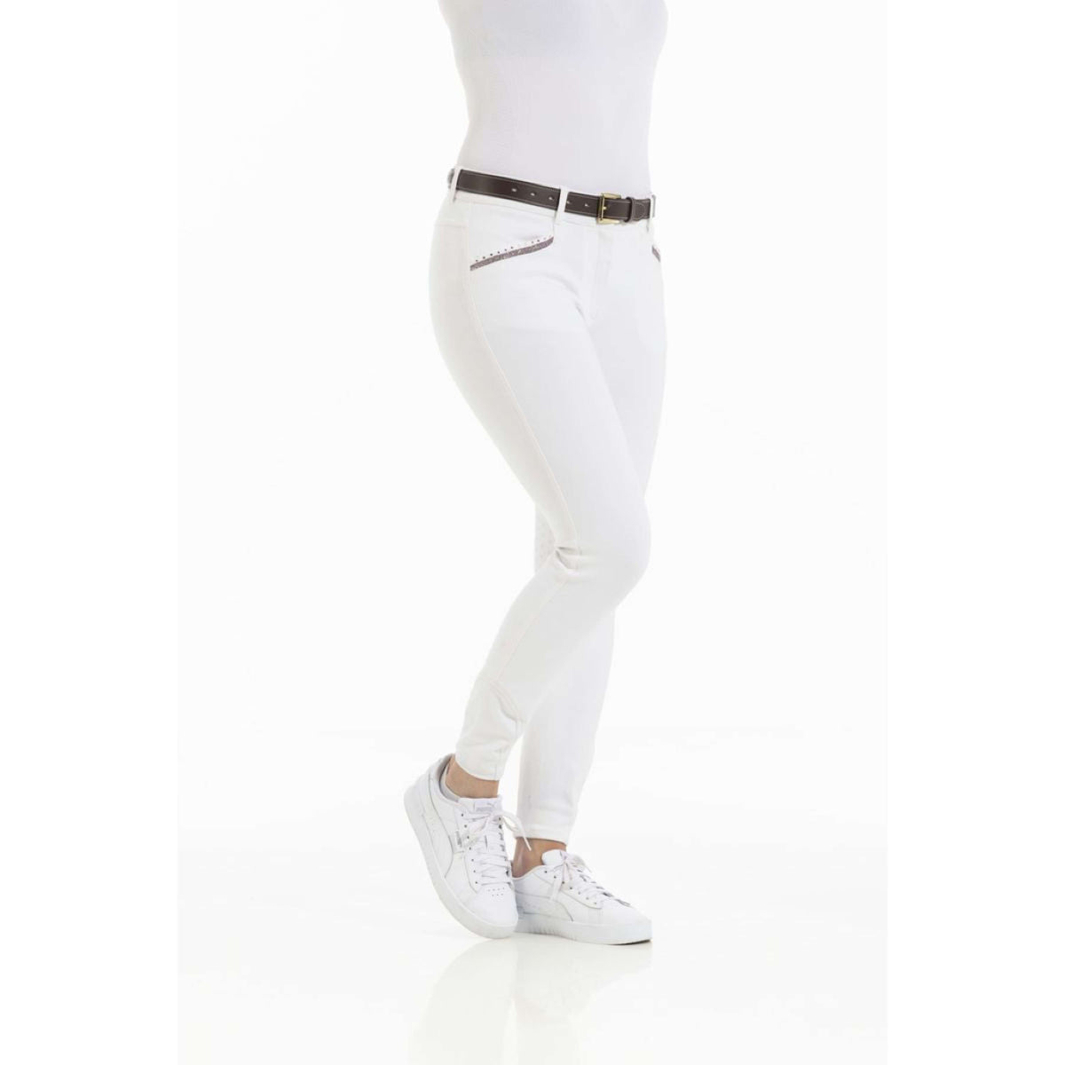 EQUITHÈME Pantaloni da Equitazione Kim Organic Cotton Bianco