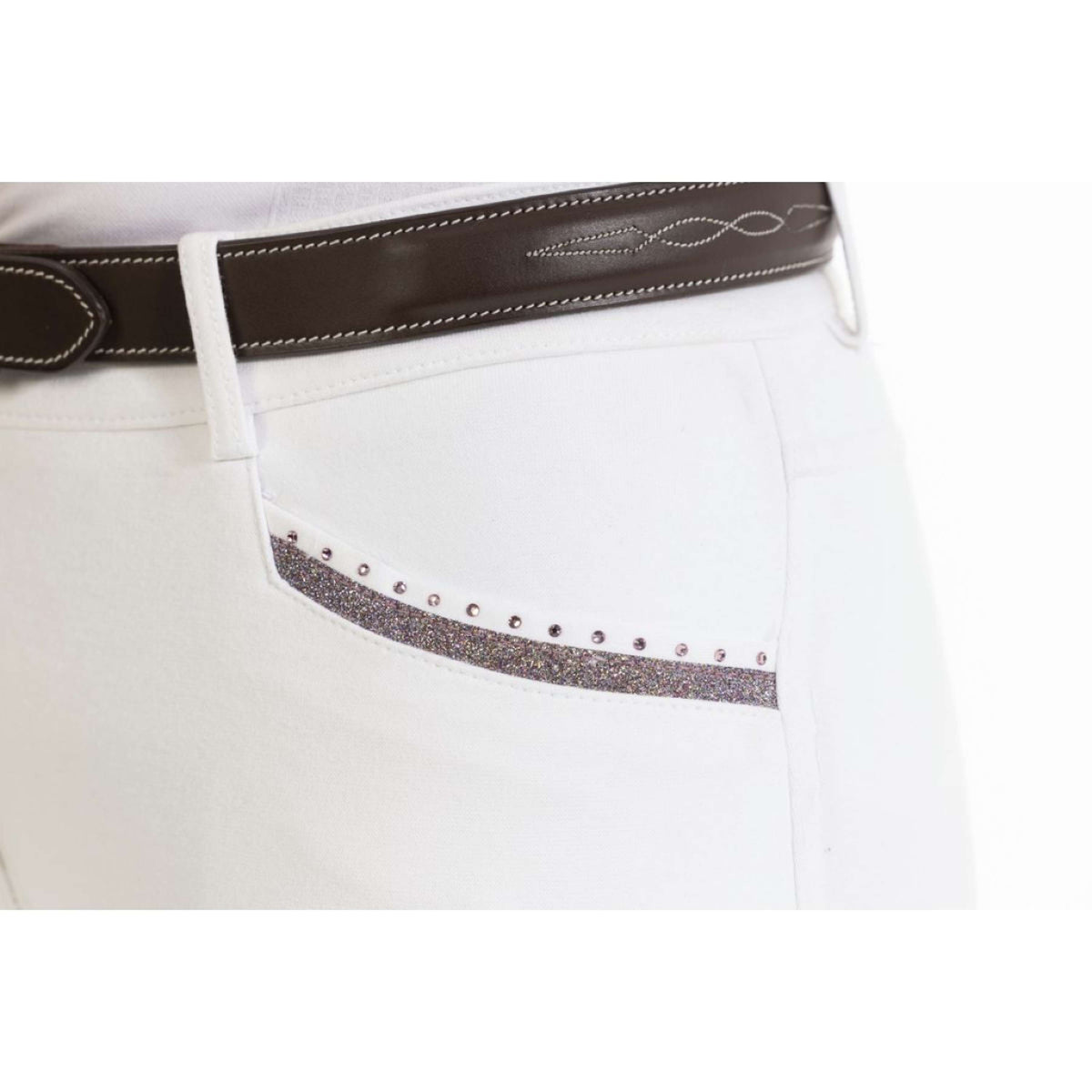 EQUITHÈME Pantaloni da Equitazione Kim Organic Cotton Bianco