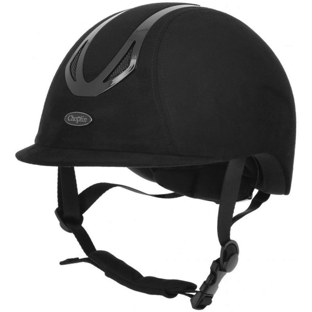 Choplin Casco da equitazione Aero Velvet Nero opaco