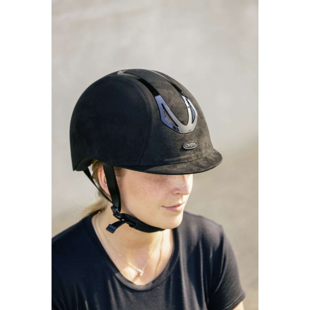 Choplin Casco da equitazione Aero Velvet Nero opaco
