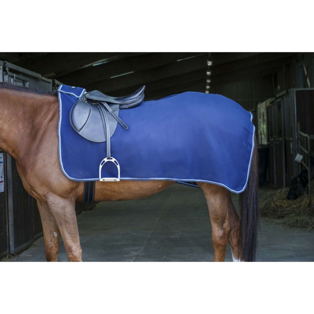Riding World Coperta da esercizio Fleece Blu marino/azzurro