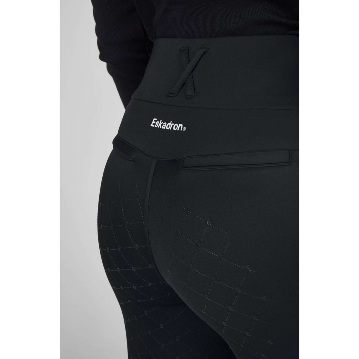 Eskadron Leggings da Equitazione Dynamics Flex Core Full Grip Nero