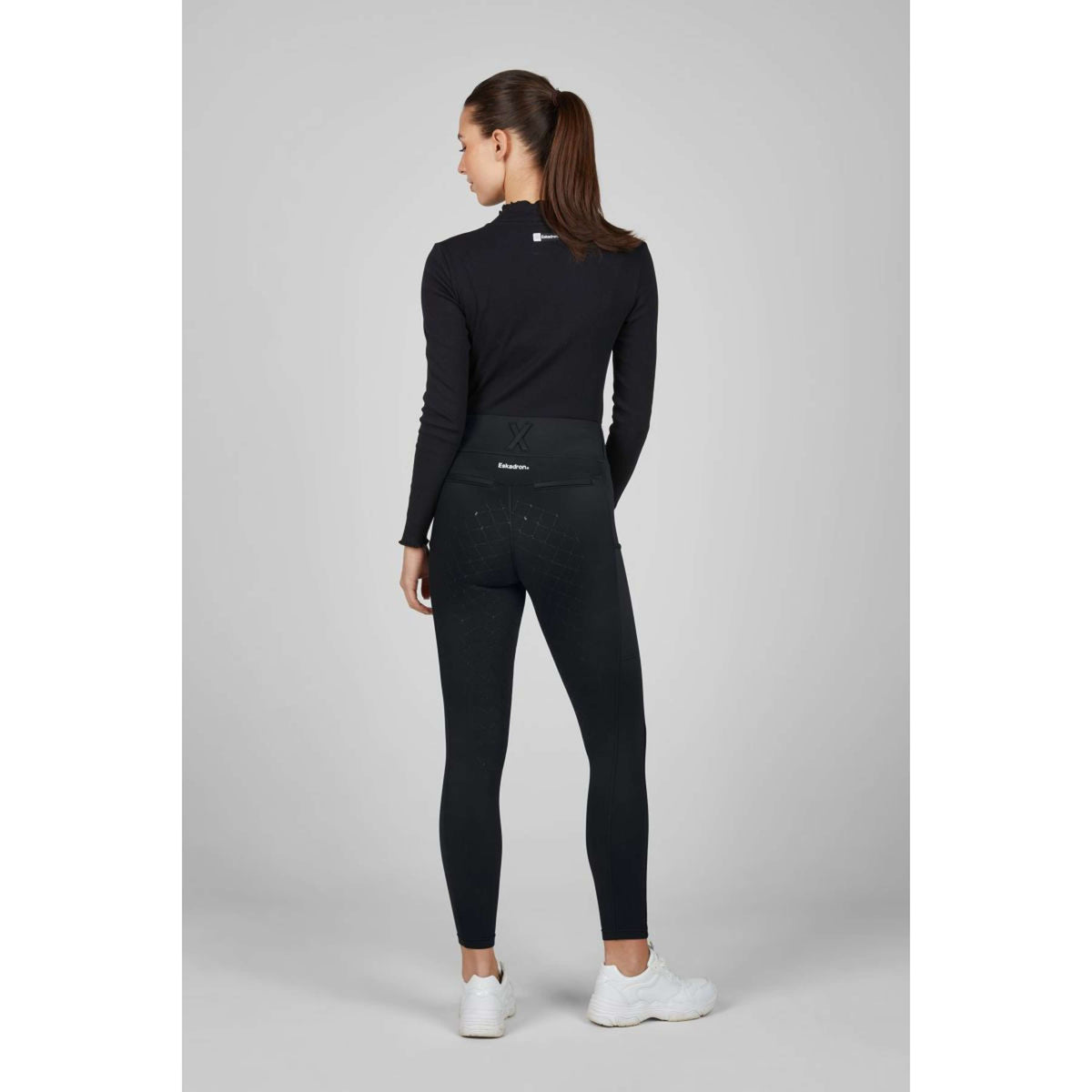 Eskadron Leggings da Equitazione Dynamics Flex Core Full Grip Nero