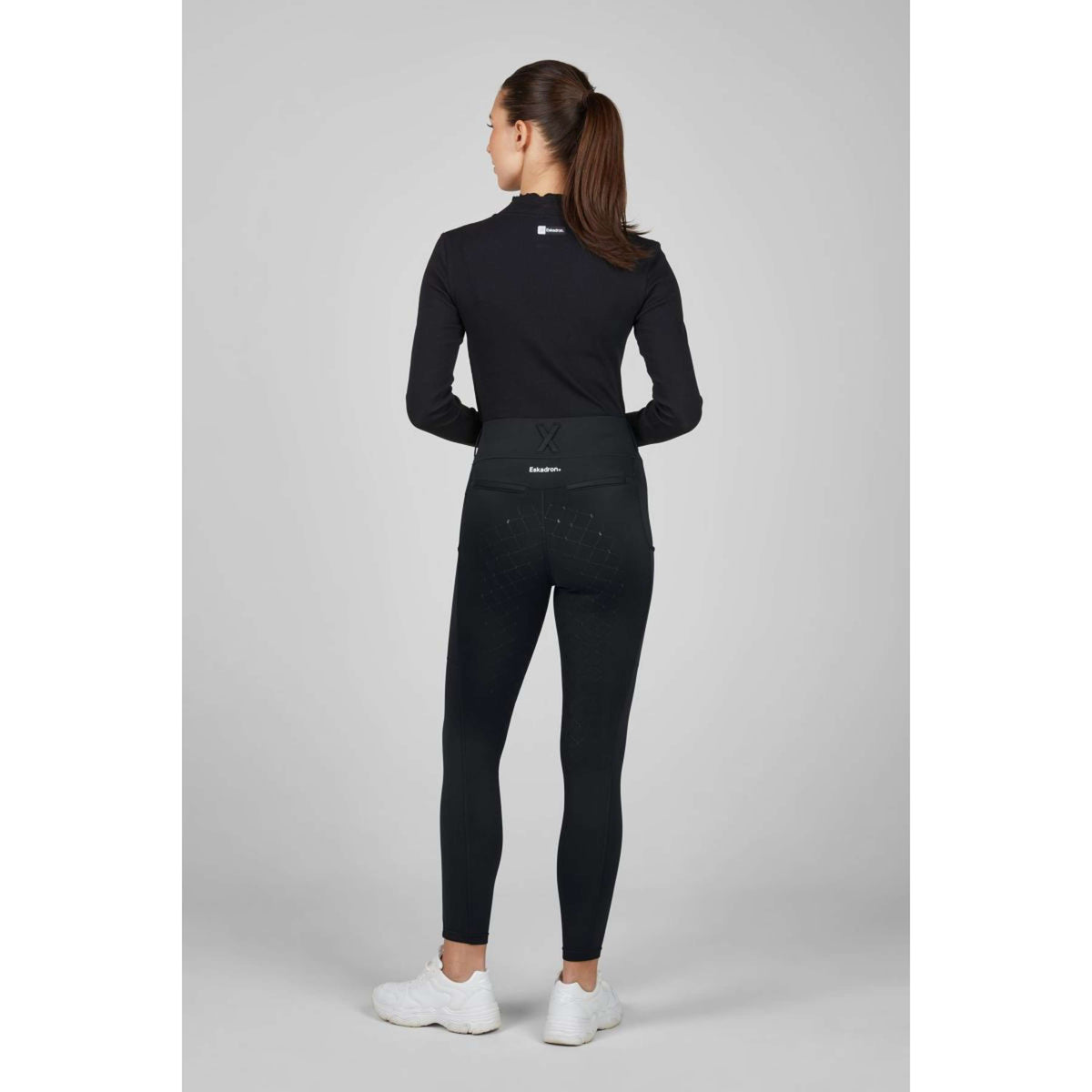 Eskadron Leggings da Equitazione Dynamics Flex Core Full Grip Nero