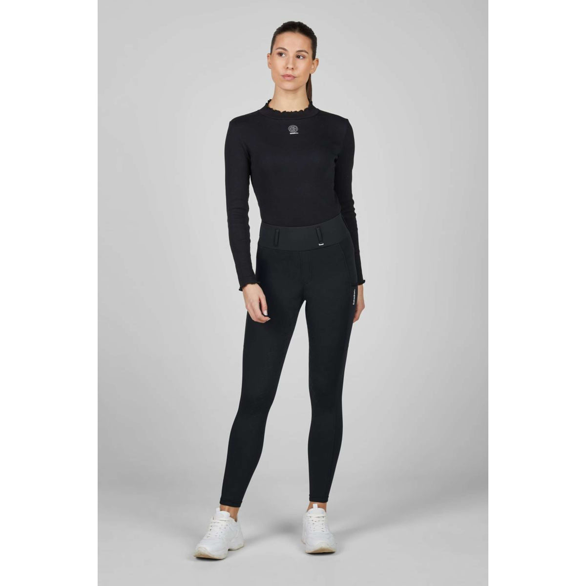 Eskadron Leggings da Equitazione Dynamics Flex Core Full Grip Nero