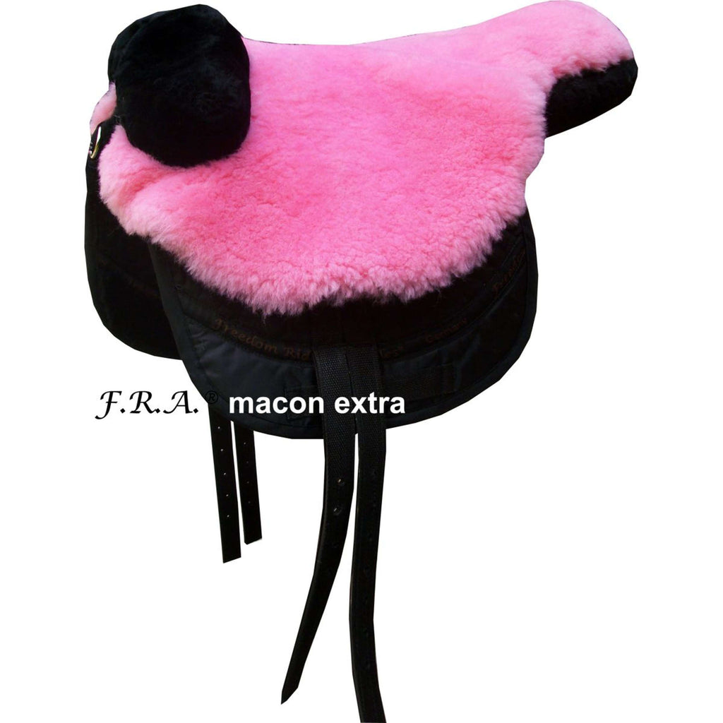 F.R.A. Cuscino per monta a pelo Macon Extra Merino Nero/Rosa